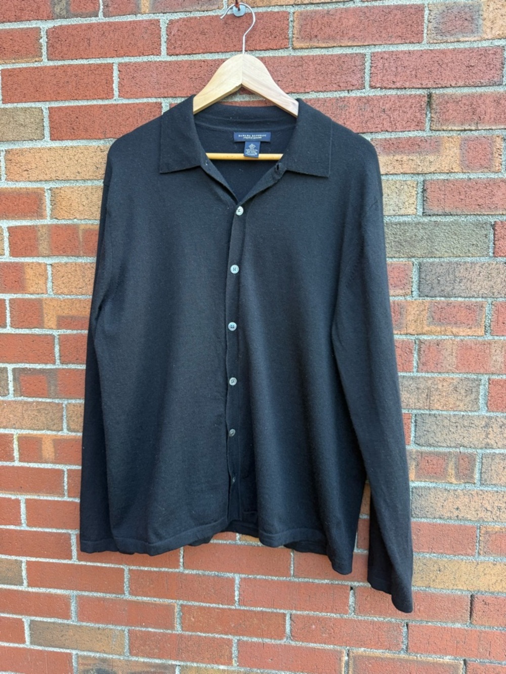 Banana Republic Merino Wool Cardigan XL Black Button Front Lightweight Sweater